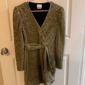 Gold Sequent Saylor Minidress Size S